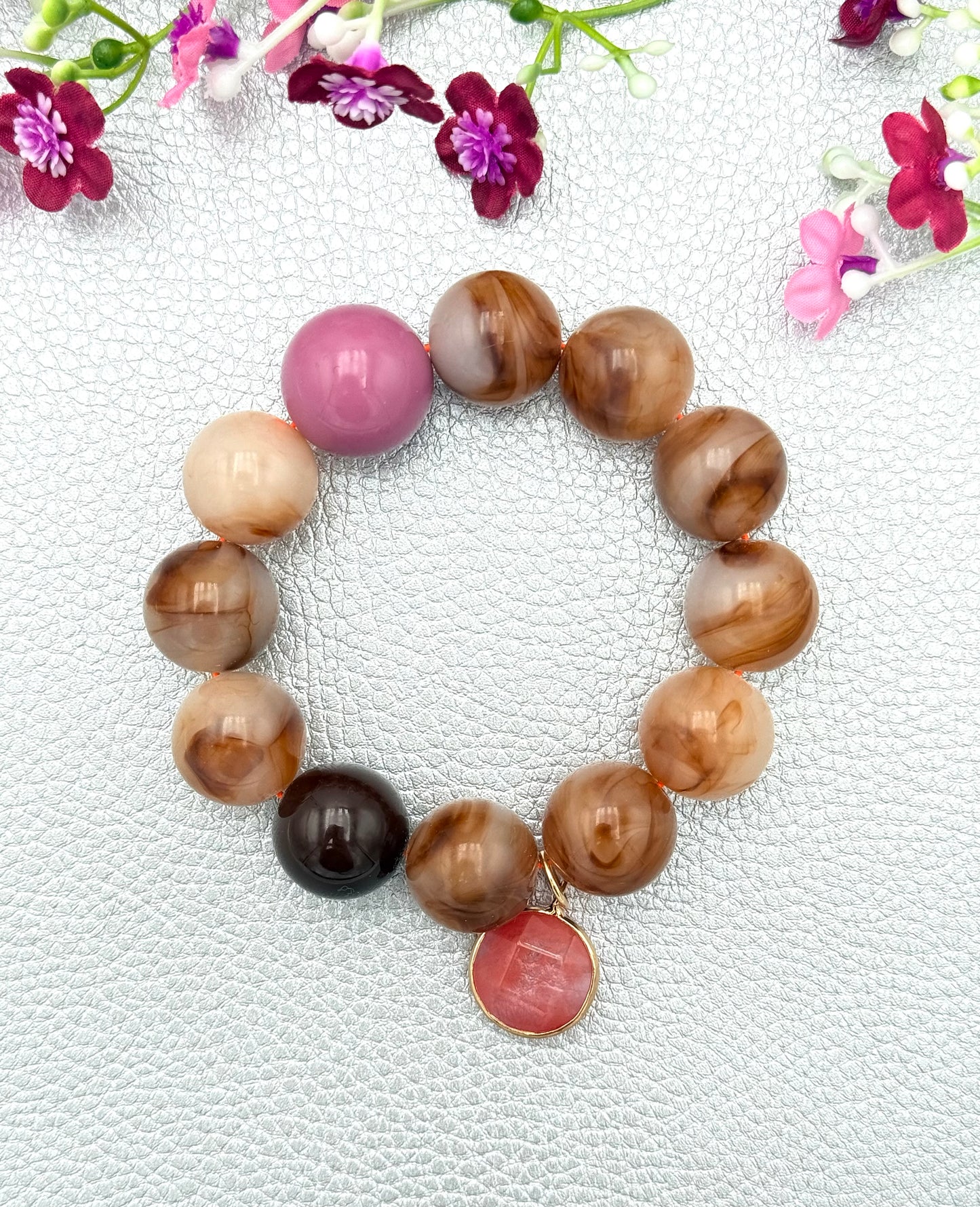 Armband glitzerblume*  BIG BUBBLE # 56