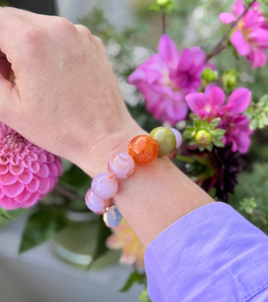 Armband glitzerblume*  BIG BUBBLE # 8