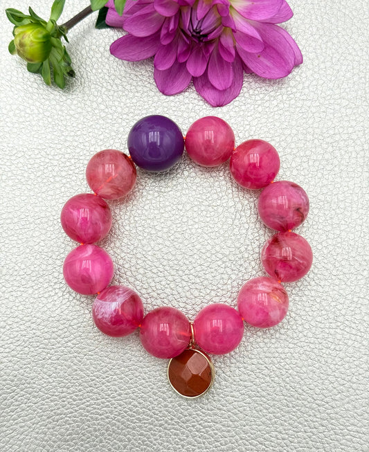 Armband glitzerblume*  BIG BUBBLE # 12