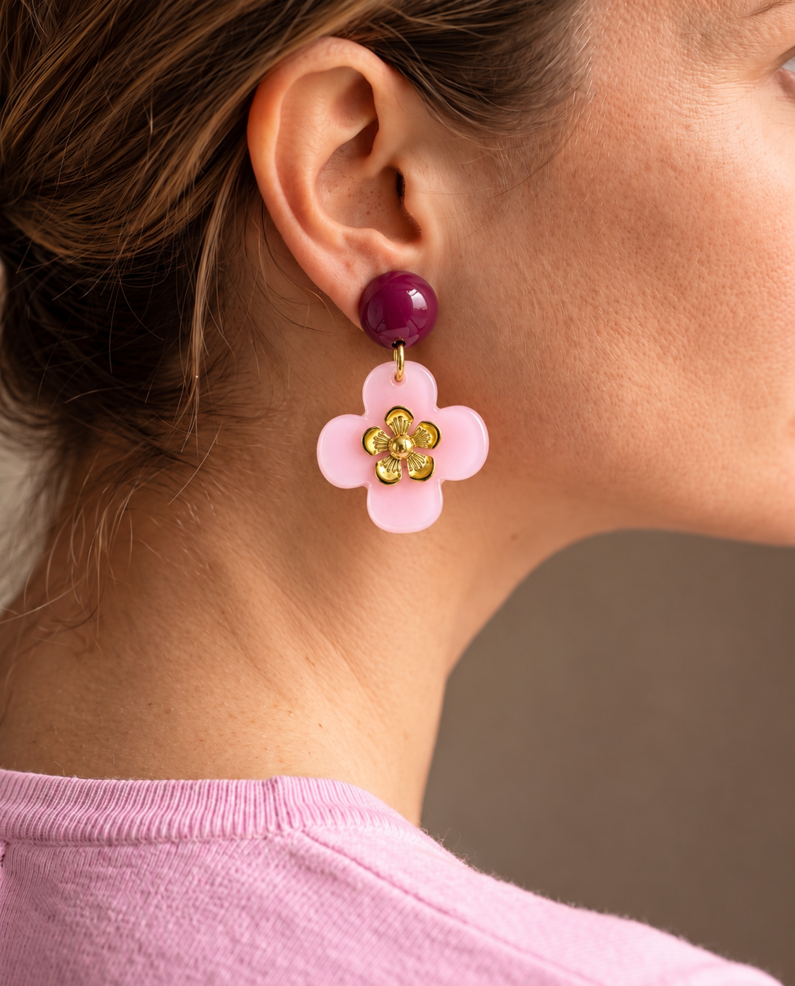 Rosa Blumenohrringe - Unsere neue Kollektion Poppy Bloom