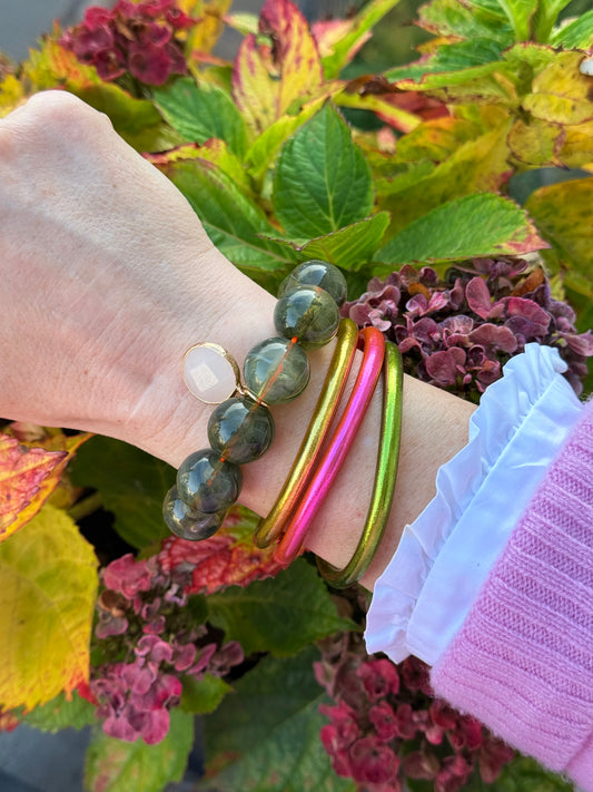 Armband glitzerblume*  BIG BUBBLE # 32