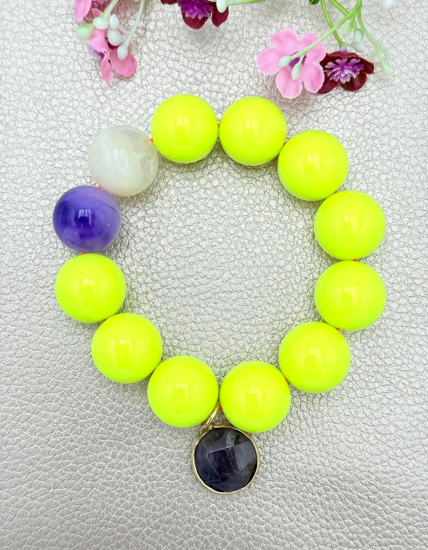 Armband glitzerblume*  BIG BUBBLE # 43