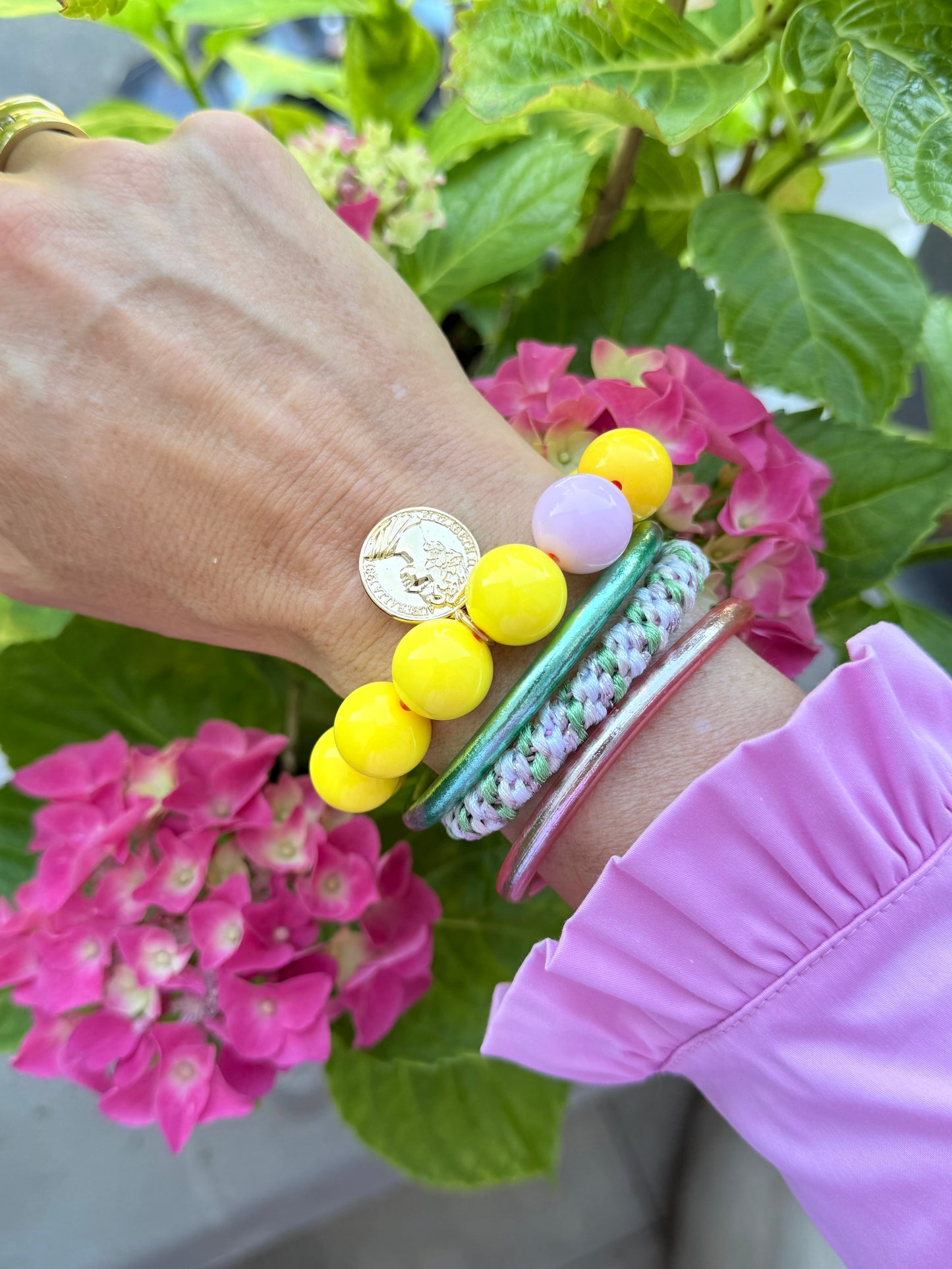 Armband glitzerblume*  BUBBLE # 70