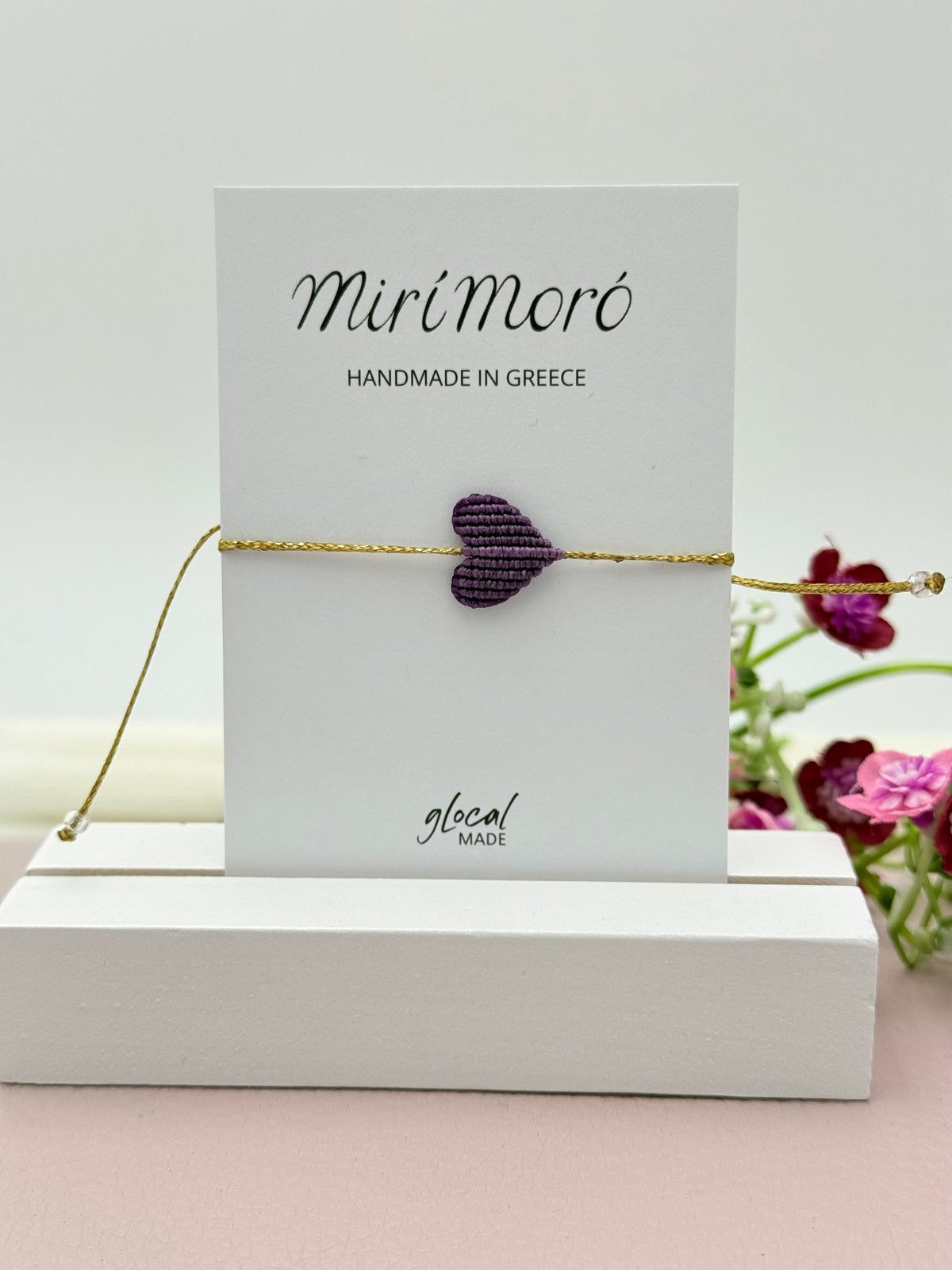 Herzarmband Small in Lila und Gold