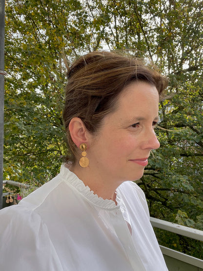 Alexia Mini - Gold schimmernde Ohrringe aus feinstem Leder