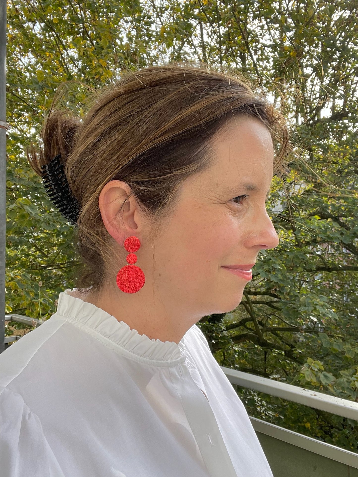 Alexia rot - schimmernde Ohrringe aus feinstem Leder