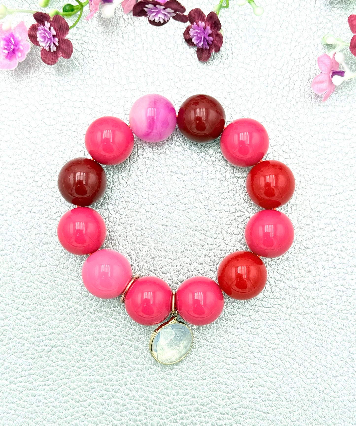 Armband glitzerblume*  BIG BUBBLE # 51