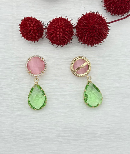 Glitzerohrringe in rosa und lindgrün