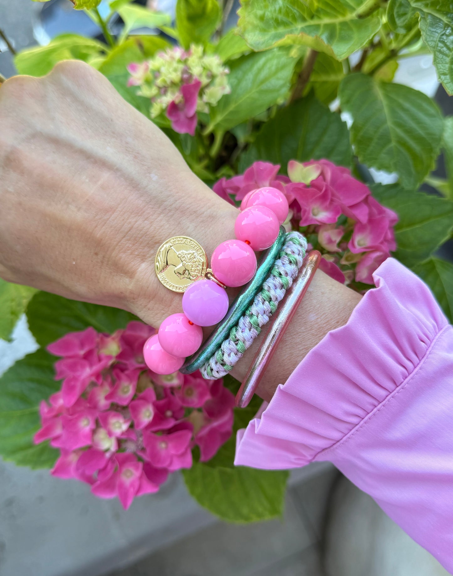 Armband glitzerblume*  BUBBLE # 68