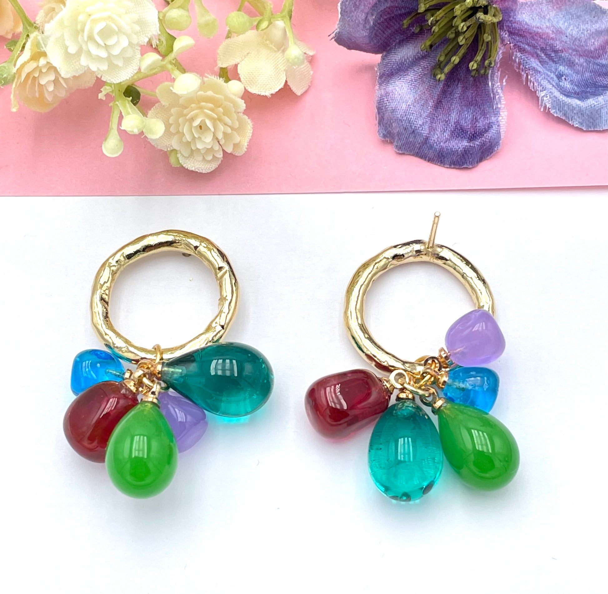 Muranoglas Ohrringe, Muranoglasohrringe, Ohrringe Statement, schöne Ohrringe, bunte Ohrringe, Statement Ohrringe, große Ohrringe, edle Ohrringe, Sommerohrringe, Ohrringe für den Sommer, edler Modeschmuch, bunte Ohrringe, besondre Ohrringe
