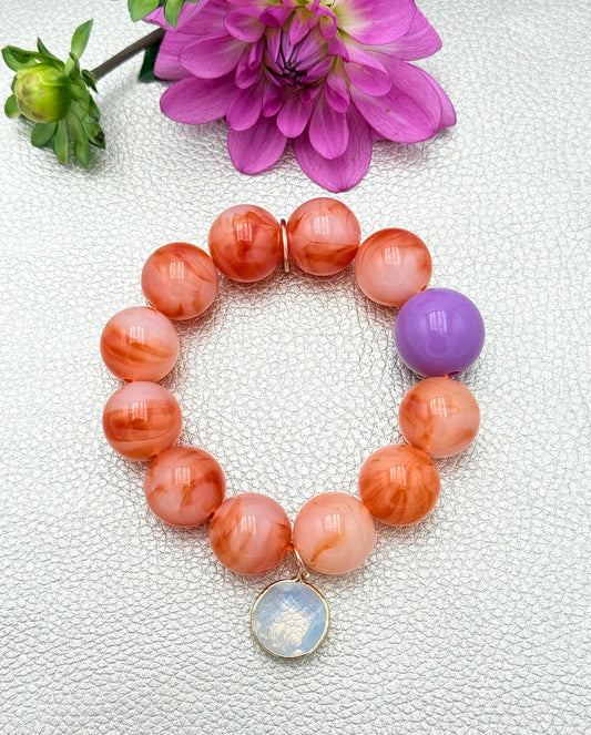 Armband glitzerblume*  BIG BUBBLE # 6