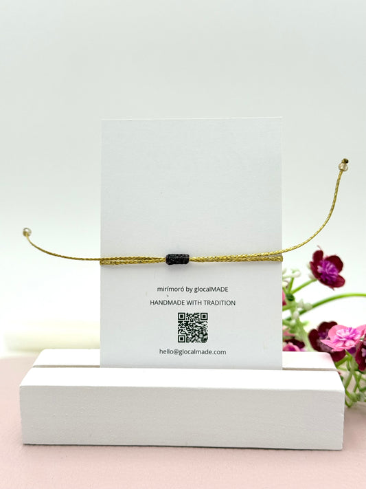Herzarmband Mini in Aubergine und Gold