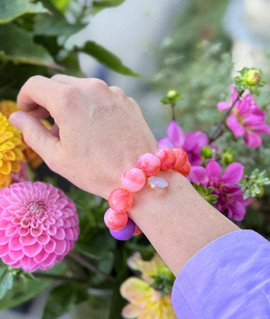 Armband glitzerblume*  BIG BUBBLE # 6