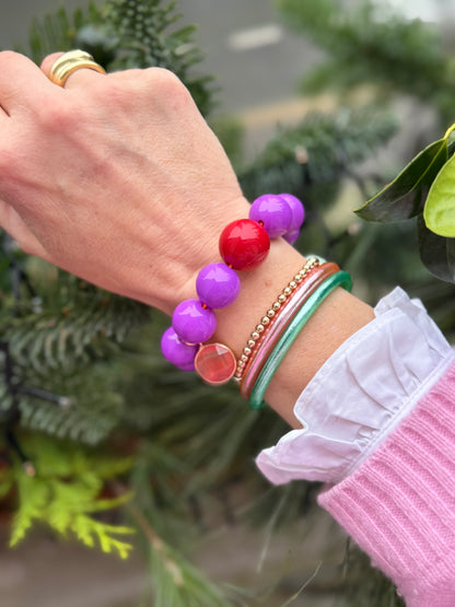 Armband glitzerblume*  BIG BUBBLE # 42