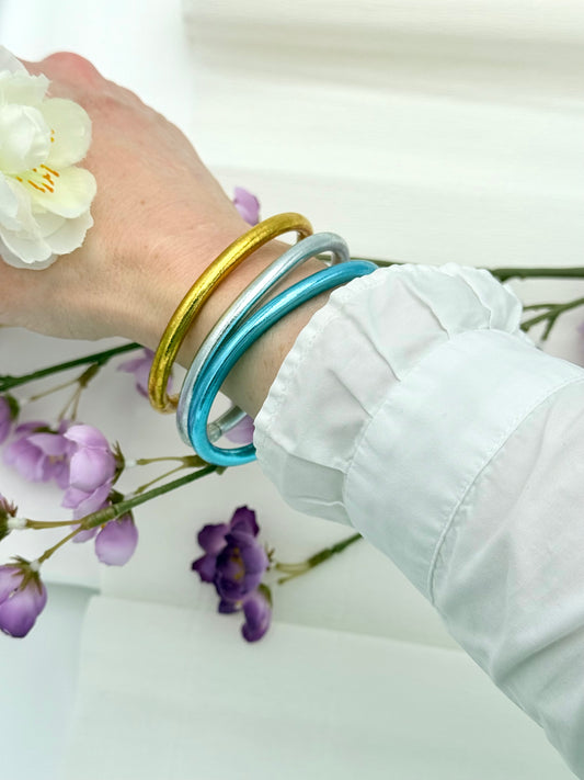 Buddha Armreif Himmelblau