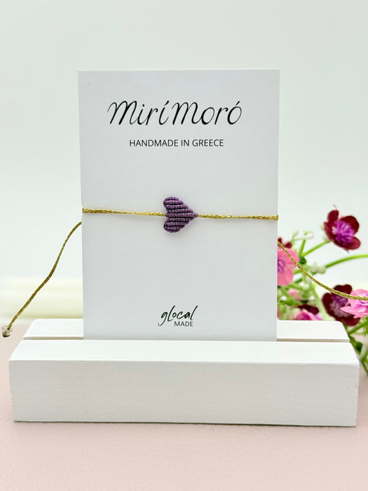 Herzarmband Mini in Lila und Gold