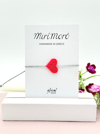 Herzarmband Small in Pink und Silber