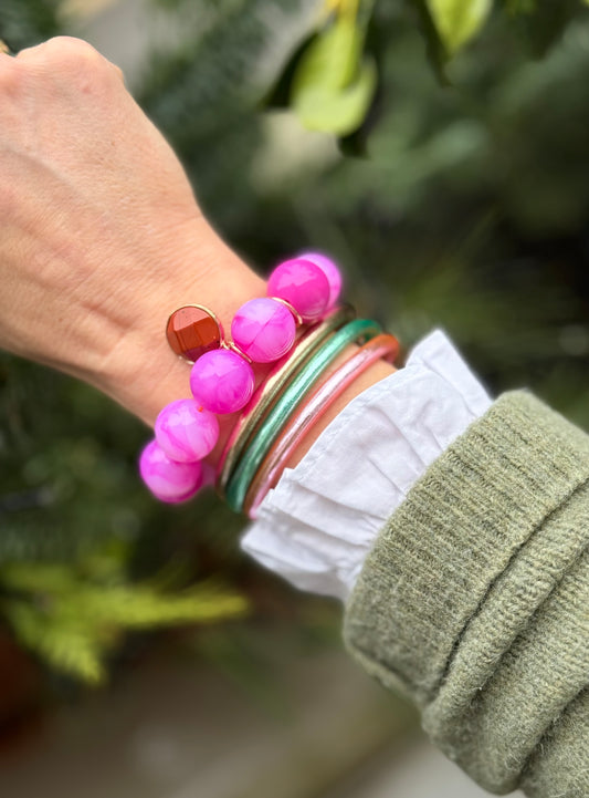 Armband glitzerblume*  BIG BUBBLE # 53