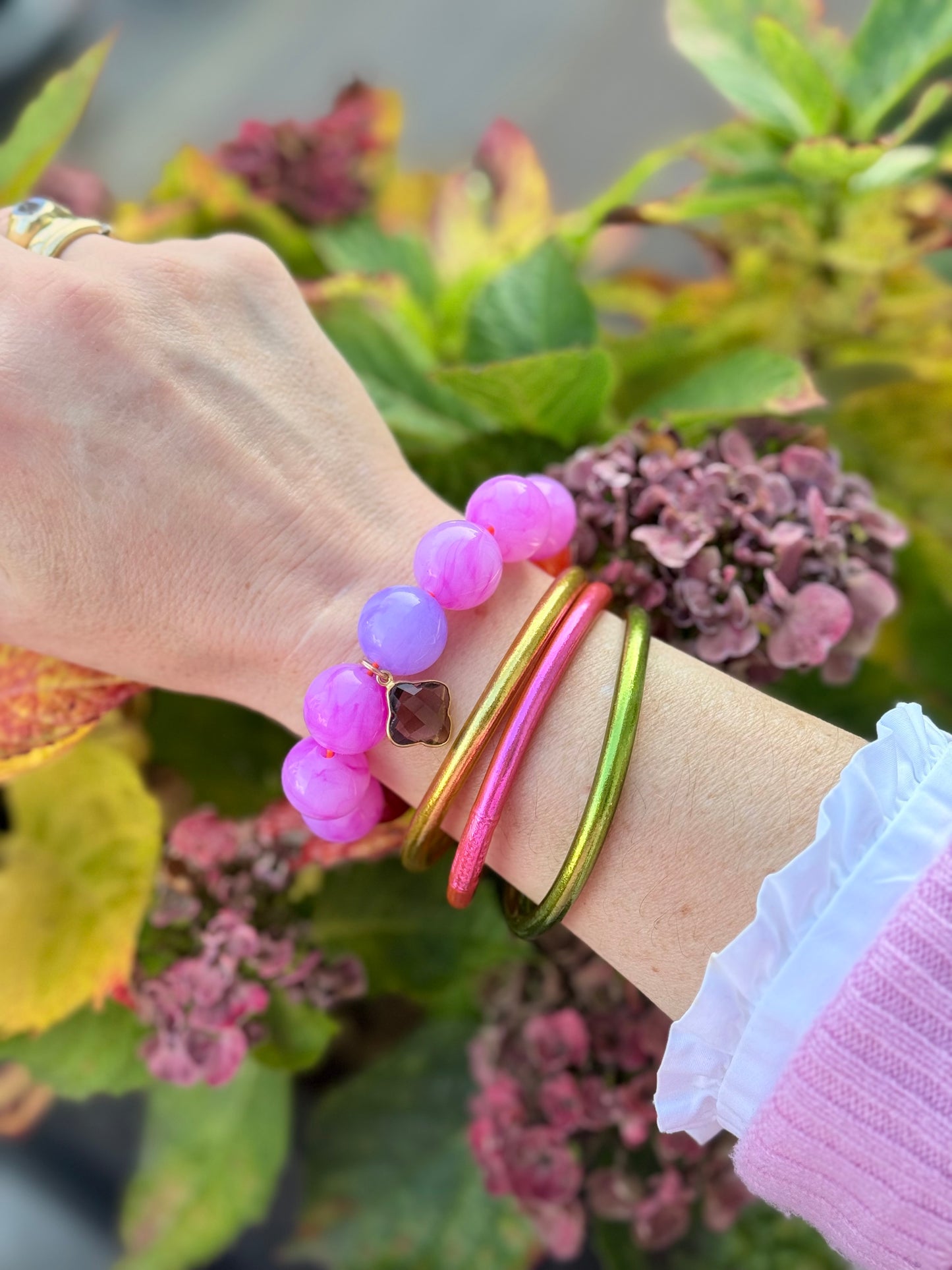 Armband glitzerblume*  BIG BUBBLE # 38