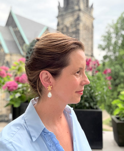 Seestern-Clips in Gold mit leichtem Baumwoll-Tropfen