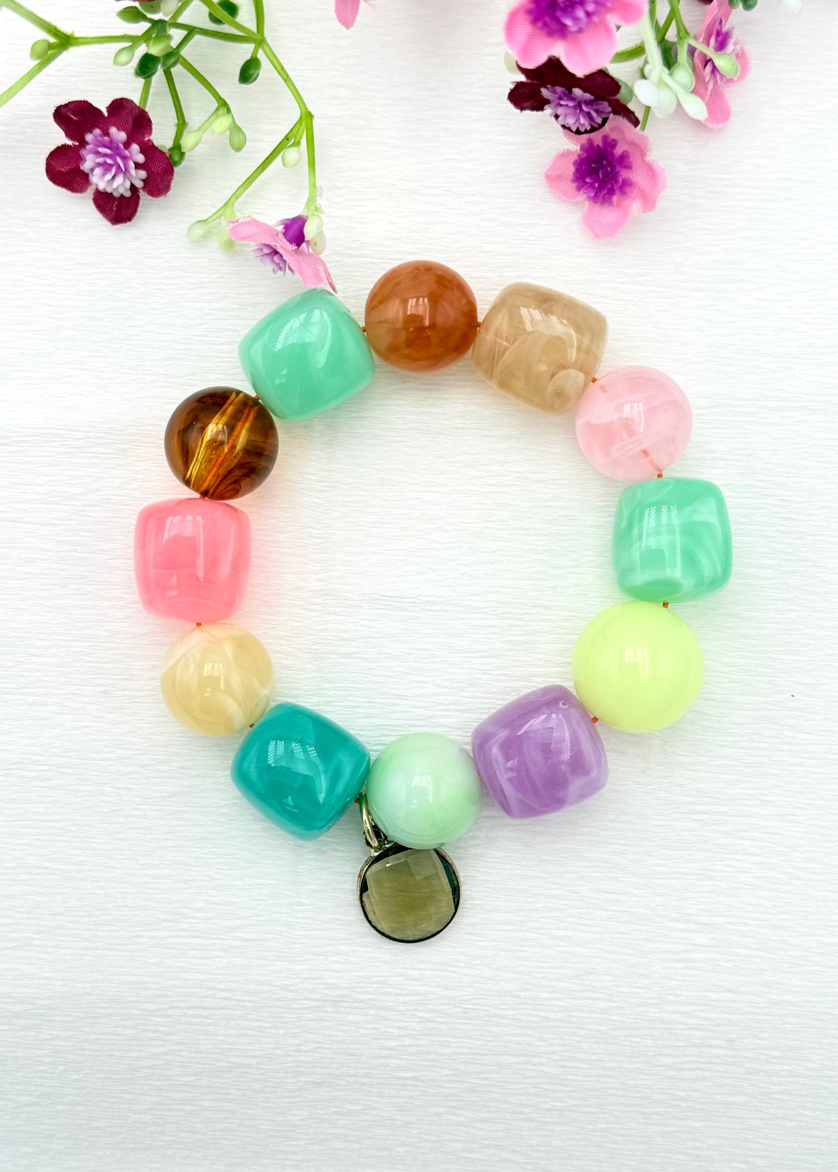 Armband glitzerblume*  BIG BUBBLE # 95