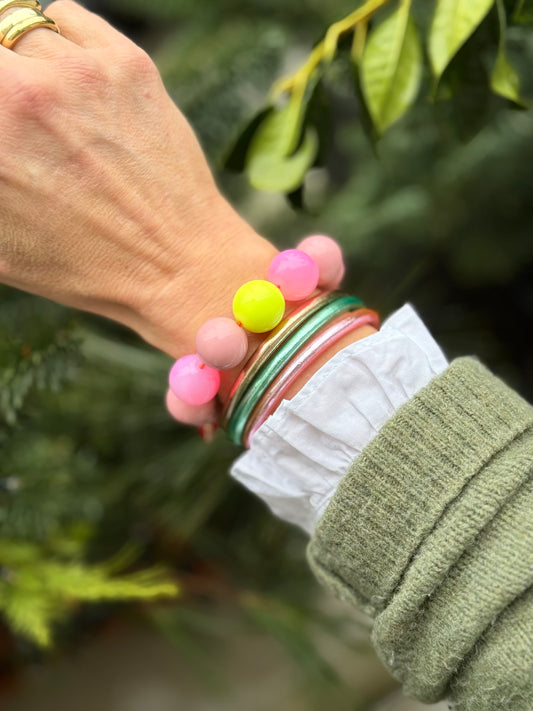 Armband glitzerblume*  BIG BUBBLE # 57