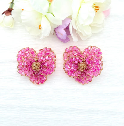 Fünfblättrige pinkfarbene Blumenohrringe - SALE (statt 129,95 €)