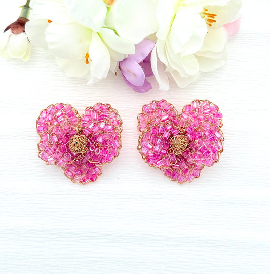 Fünfblättrige pinkfarbene Blumenohrringe - SALE (statt 129,95 €)