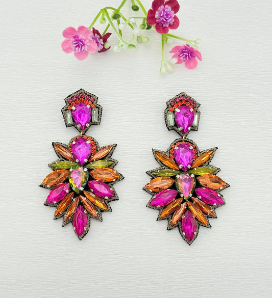 Traumhafte Ohrringe in pink und orange