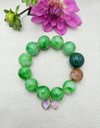 Armband glitzerblume*  BIG BUBBLE # 7