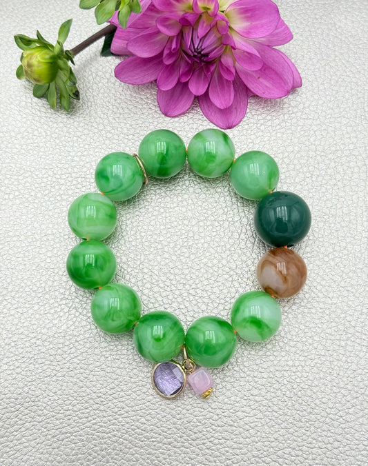 Armband glitzerblume*  BIG BUBBLE # 7