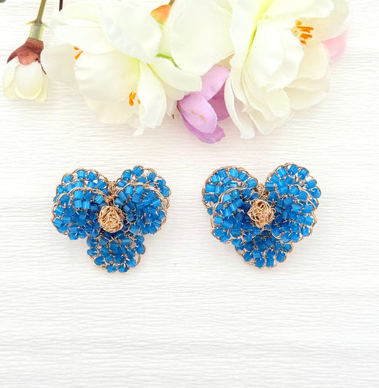 Fünfblättrige blaue Blumenohrringe - SALE (statt 129,95 €)