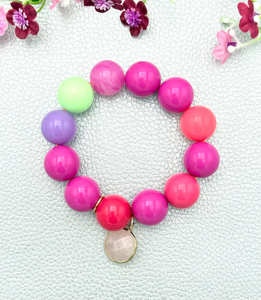 Armband glitzerblume*  BIG BUBBLE # 58