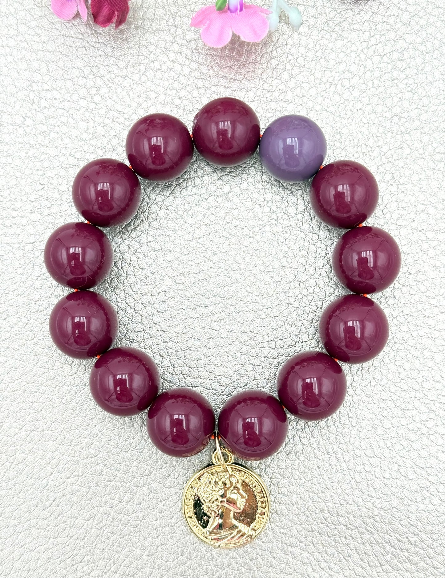 Armband glitzerblume*  BUBBLE # 76
