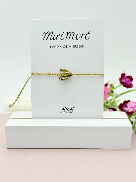 Herzarmband Mini ganz in Gold