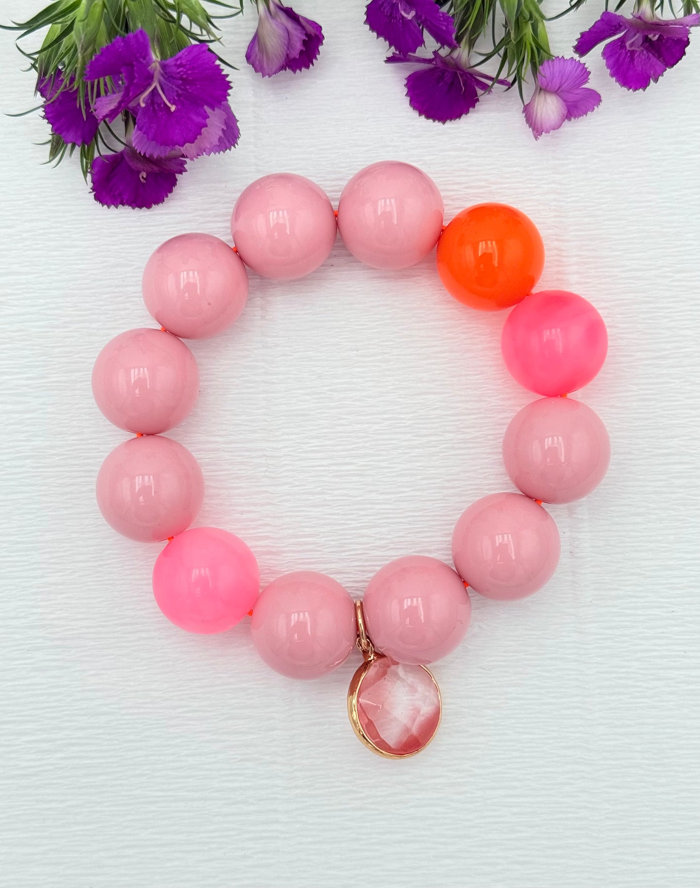 Armband glitzerblume*  BIG BUBBLE # 41