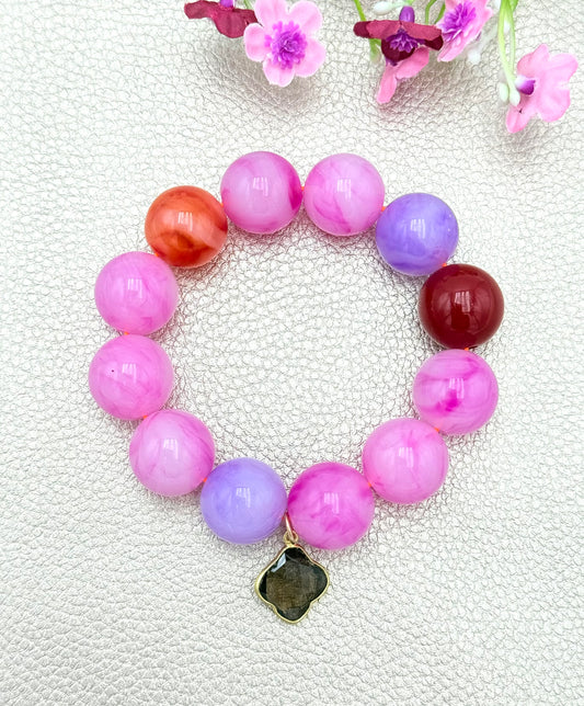 Armband glitzerblume*  BIG BUBBLE # 38