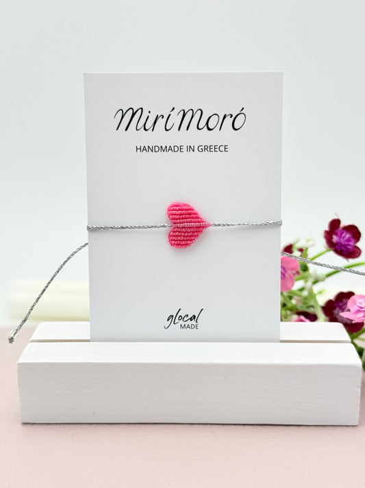 Herzarmband Small in Rosa und Silber