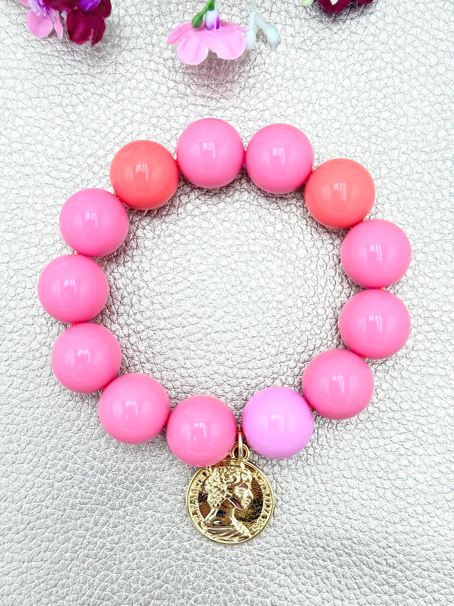 Armband glitzerblume*  BUBBLE # 68