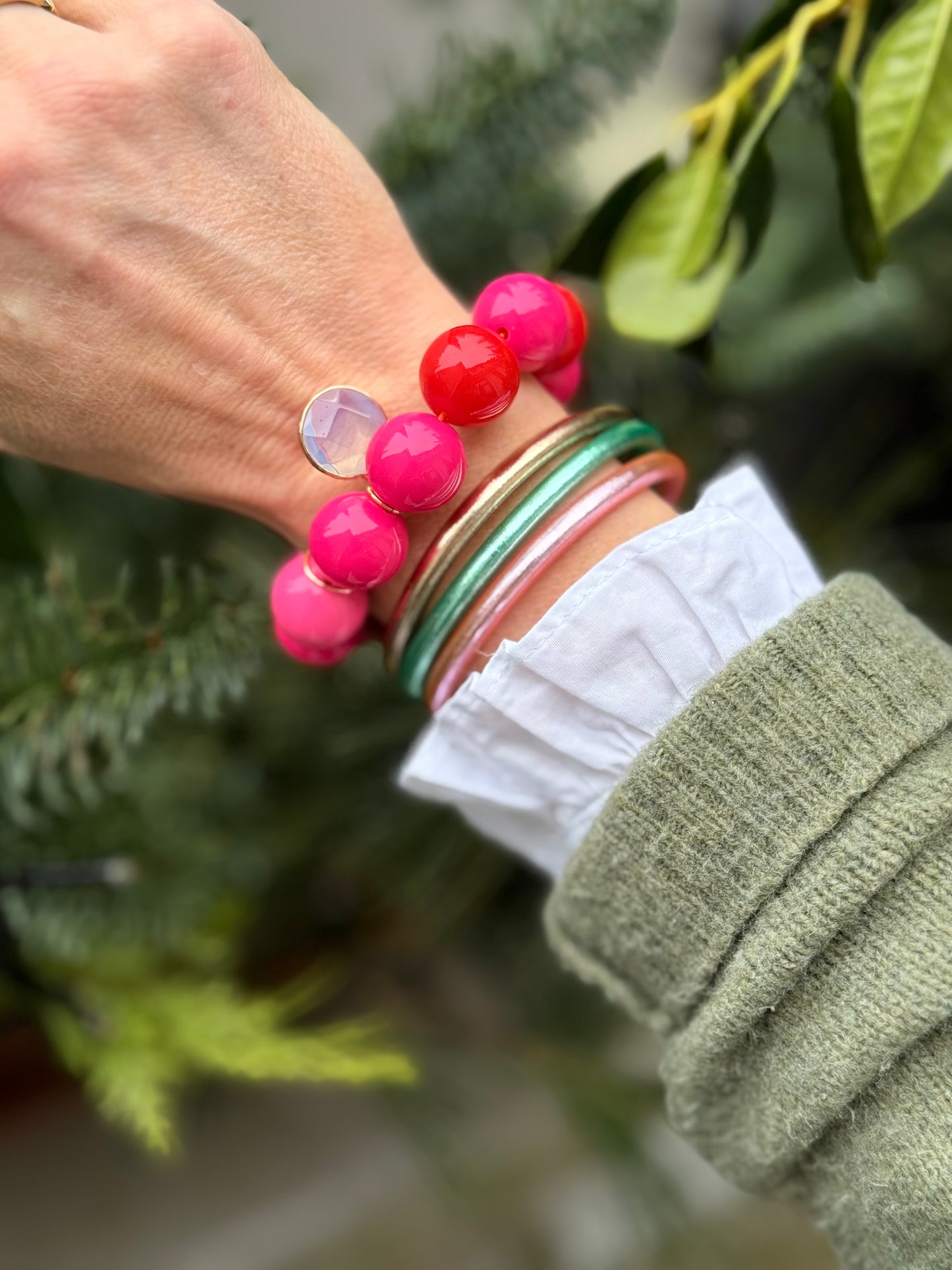 Armband glitzerblume*  BIG BUBBLE # 51