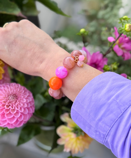 Armband glitzerblume*  BIG BUBBLE # 9
