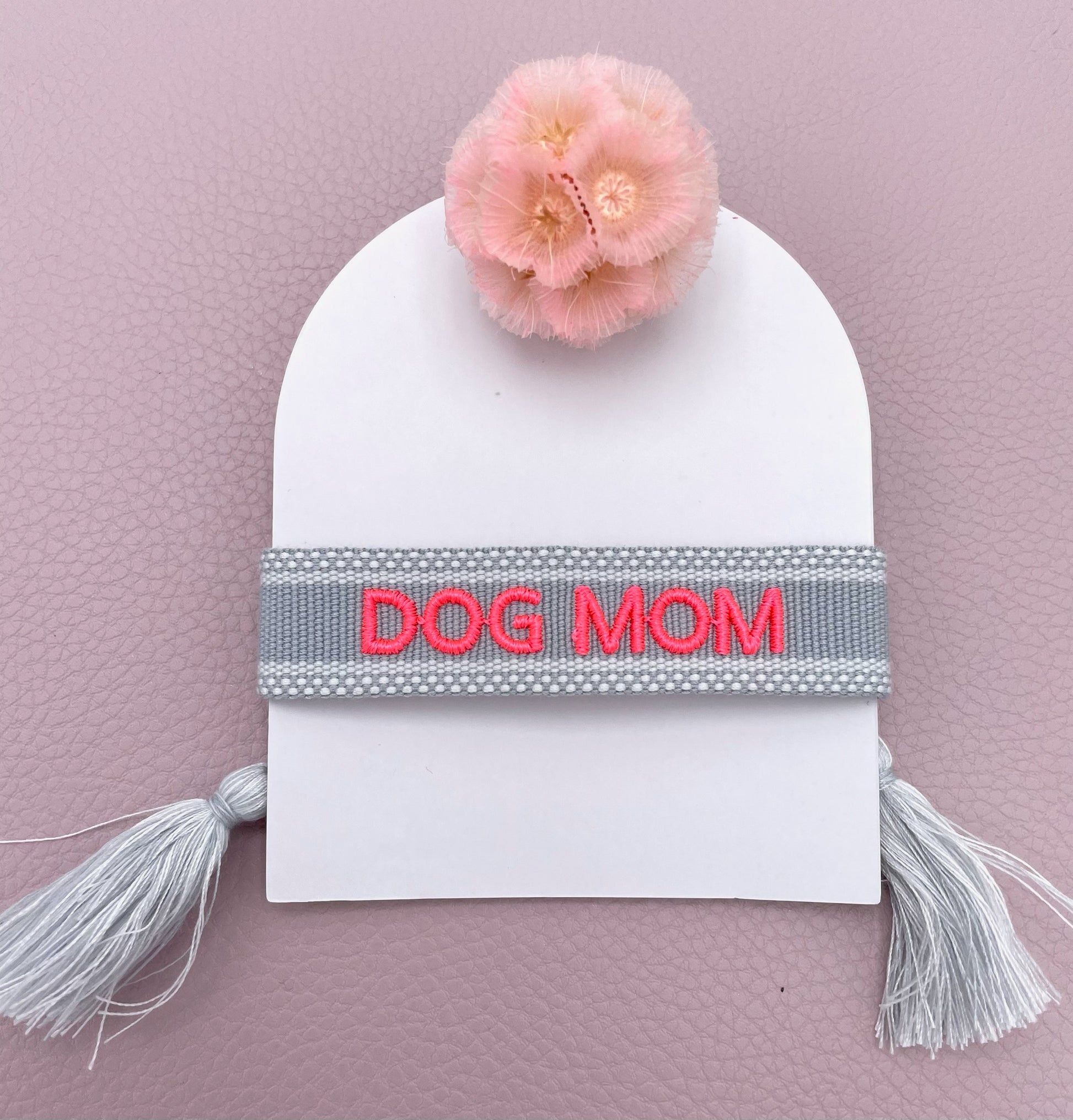 Armband gewebt, gewebtes Armband, Stoffarmband, Armband aus Stoff, Armband Aufdruck Dog Mom