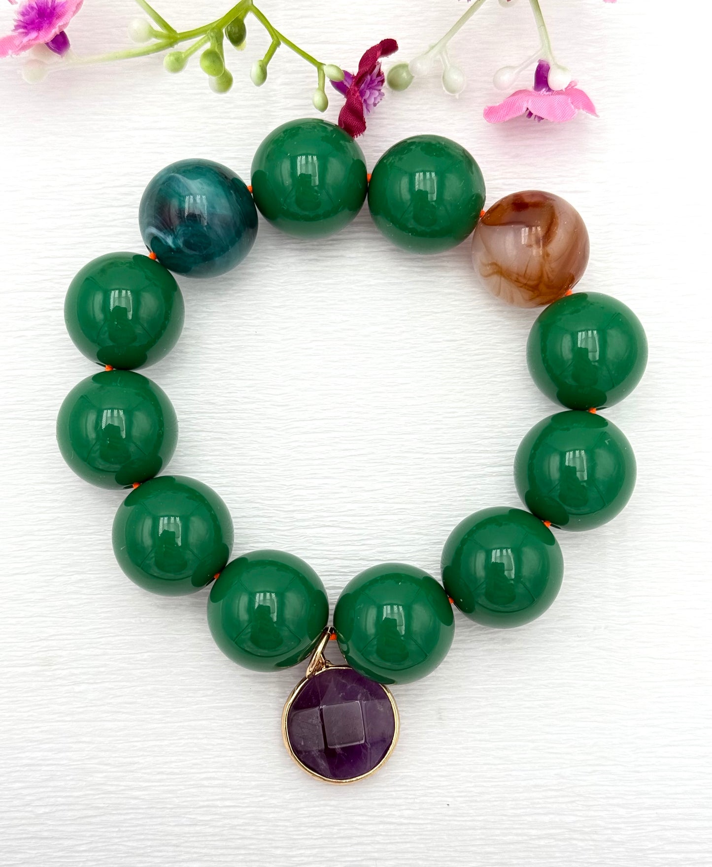 Armband glitzerblume*  BIG BUBBLE # 44