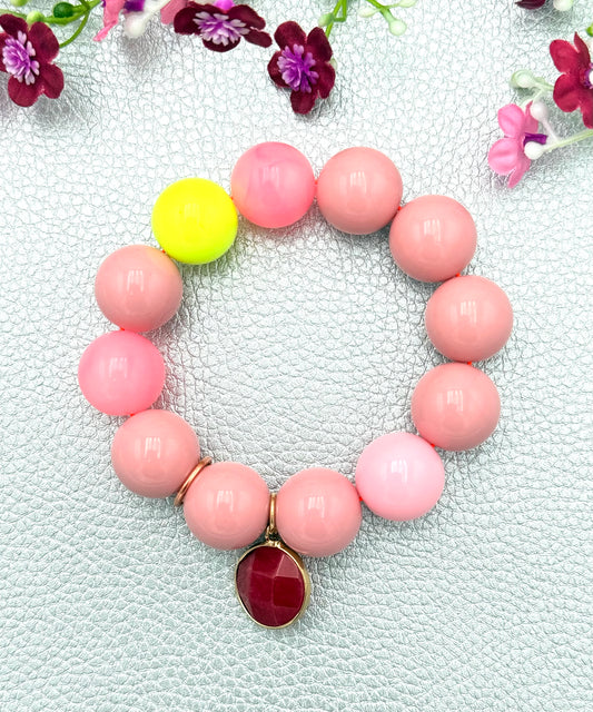 Armband glitzerblume*  BIG BUBBLE # 57