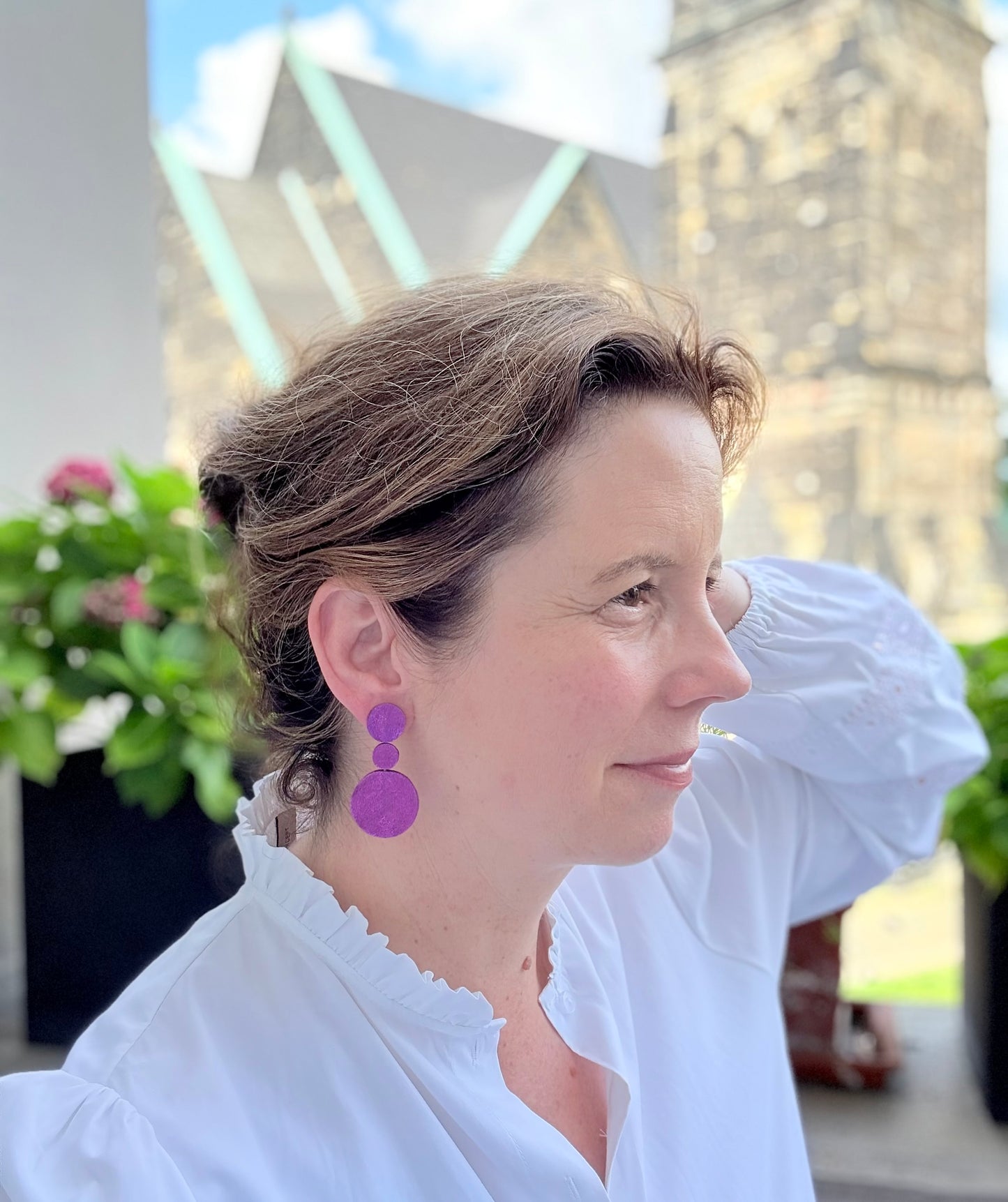 Alexia pink - schimmernde Ohrringe aus feinstem Leder