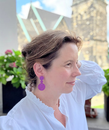 Alexia pink - schimmernde Ohrringe aus feinstem Leder