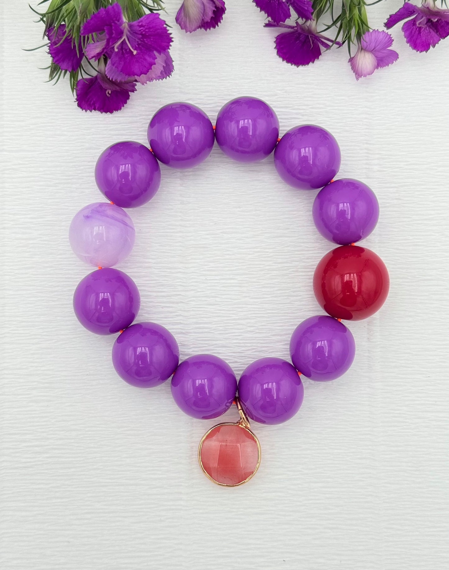 Armband glitzerblume*  BIG BUBBLE # 42