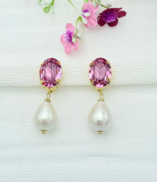 Rosa Glitzer-Clips mit leichter Baumwollperle