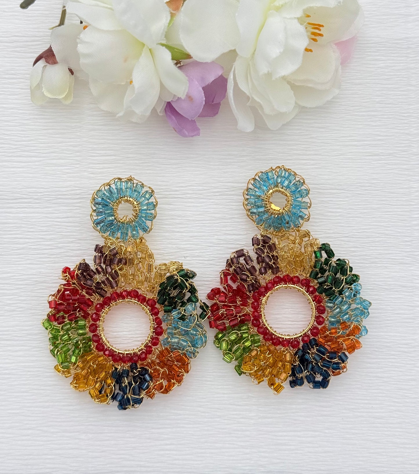 Bunte handgefertigte Glitzerohrringe - SALE   (statt 129,95)