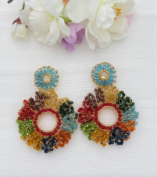 Bunte handgefertigte Glitzerohrringe - SALE   (statt 129,95)